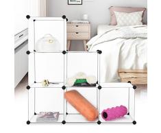 Finether Armadio Armadietto Guardaroba Scaffale Scarpiera a cubo, Bianco (6 Cube)