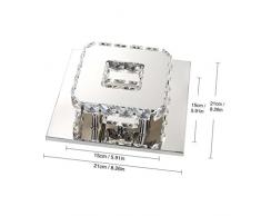 egomall Plafoniera Lampada cristallo lampada da soffitto acciaio inossidabile LED Specchio 12 W Lampadario moderno in cristallo per soggiorno, camera da letto