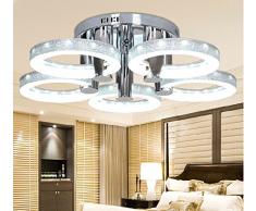 Moderno LED Lampadario plafoniera con lampada da soffitto a 5 testa per camera cucina e soggiorno sala da pranzo, silver
