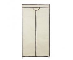 Songmics Armadio Cabina Guardaroba Appendiabiti In Acciaio Tessuto Beige 75 x 50 x 160 cm RYG83M