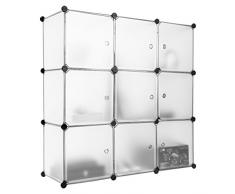 Finether - Armadio Armadietto Guardaroba Scaffale Scarpiera a cubo, Bianco (9 Cubi)