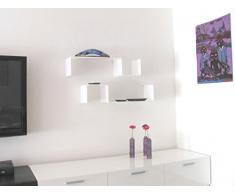 3 + 1 MENSOLA OMAGGIO DESIGN BIANCO LUCIDO SALOTTO CAMERA 4 MENSOLE GISY B
