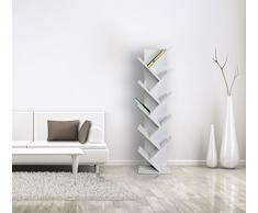 Rebecca srl Scaffale Libreria 10 Mensole Legno Bianco Design Urban Living Corridoio (Cod. RE4584)