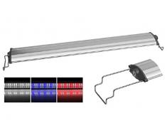 Sun Sun Led Aquarium Lamp SL - Plafoniera a lampade LED ultra slim, in varie misure e colori, con supporti scorrevoli regolabili per il fissaggio a bordo vasca (Bianca/Blu, SL-600)