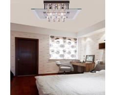Saint Mossi® Cristallo moderna Droplet goccia della pioggia lampadario luci a filo soffitto per Soggiorno Camera da letto in piazza design con Chrome Piastra a soffitto