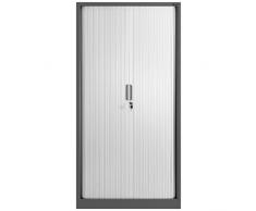Armadio a serranda T001, Cabinet cieco, Classificatore, Armadio Ufficio, Armadio universale, Cabinet Tambour (antracite/bianco)