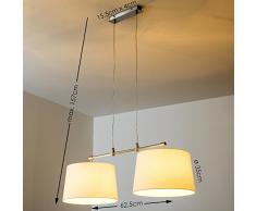 Lampada a Sospensione Ideale per Sala da Pranzo- Lampadario Design Moderno Elegante per Salotto- Lampada a Sospensione Paralumi Tessuto per Cucina