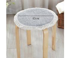 Cuscino KKY-ENTER tessuto grigio antiscivolo solido di colore Cuscino rotondo Mat rotonda Sgabello Mat sedia stuoia pranzo Cuscini antiscivolo Cuscino Diametro: 45cm