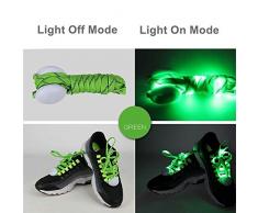 LED Lampeggiante Lacci delle Scarpe, KALA LED Shoestring Illuminano le Scarpe con 10 Lampade LED più Luminose, Nylon Lacci a LED in Multicolore Lacci Luminosi per Partito di Hip-hop Danza(Verde)