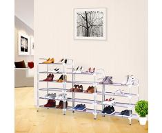 Finether Scarpiera Scaffale di Scarpa, 6-Tier Scarpe Organizer Portascarpe In Acciaio