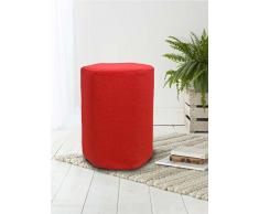 Rebecca Srl Pouf Sgabello Esagonale Imbottito Tessuto Rosso Arredamento Casa Living (Cod. RE4540)