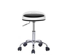 SixBros. Office Sgabello imbottito per ufficio e studio medico ambulatorio bianco/nero - M-95119/2135