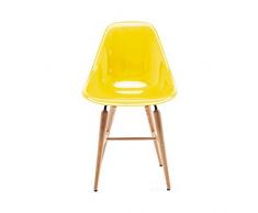 SEDIA PER SALE DA PRANZO "GUSCIO" | giallo, di legno | sgabello