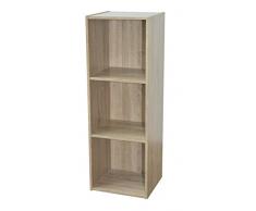 Alsapan - Scaffale cubico 3 x 1, in melamina, 91 x 31 x 29,5 cm, finiture in rovere
