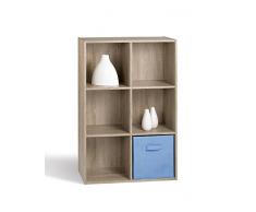Alsapan - Scaffale cubico 3 x 2, in melamina, 91 x 61,5 x 29,5 cm, finiture in rovere