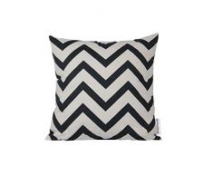 Dongguandong Comoco® - Set di 2 federe per cuscini, fantasia geometrica, tela decorativa per cuscini dei divani, Navy Blue, 60 x 60 cm