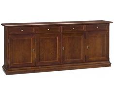 Credenza classica 4 ante arte povera in legno rustico