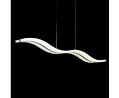 design moderno, con lampadine a LED da incasso a soffitto, 40 W, con onde-Lampadario a sospensione cromato, per il montaggio a incasso per soggiorno, camera da letto, sale da pranzo, colore: bianco