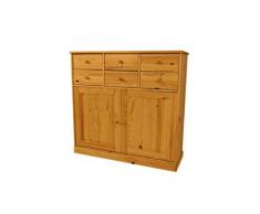ABC MEUBLES - Credenza legno 2 ante + 6 cassetti Boreal - 11.032 - Miele
