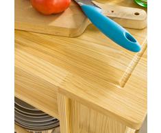 SoBuy Carrello di servizio, Scaffale da cucina, Mensola angolare, Legno, FKW12-N(L50*L37*A86cm).IT