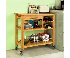 SoBuy Carrello di servizio, Carrelli per cucina ,mensola angolare, FKW23-N (L84*L39.5*A81cm). IT