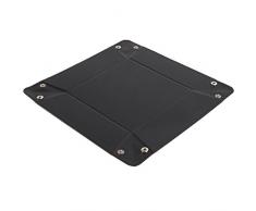 Magic vosom Pelle vassoio comodino vassoio Storage Box per monete Portafoglio Chiave per orologi Occhiali CatchAll Multicolore nero