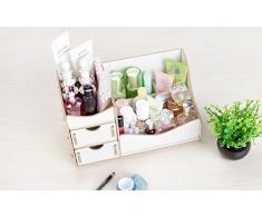 KTZLL Comodino comò pelle cura cosmetica storage desktop casella cassetto gli scaffali di legno , 2