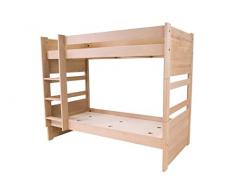 ABC MEUBLES - Letto a castello DUO in faggio - DUO90 - Legno Grezzo, 90x190