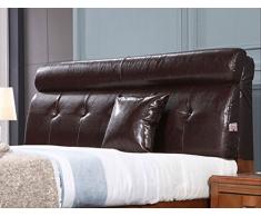 LEITSA- Comodino morbidi cuscini dello schienale Borsa grande Affidatevi Sul Cuscino Hood Doppia pelle Grande schienale staccabile europea (Dimensioni: lunghezza 120 * 60 * alto spessore 12 (cm) ( Colore : Marrone scuro )