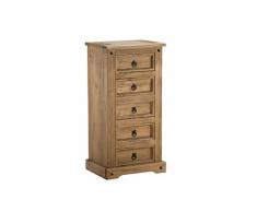 Birlea Furniture Corona - Cassettiera a 5 cassetti, in legno di pino cerato