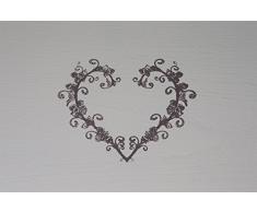 Cassapanca Shabby LOVE in legno finitura bianca anticata 80x35x43 cm (L5657-E)