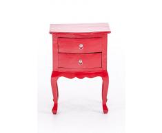 CLP Tavolino d'appoggio BJÖRK, in legno di mogano, ca. 50 x 35 cm, altezza ca. 65 cm, stile coloniale, adatto anche come comodino, tavolino portatelefono o portapiante. rosso