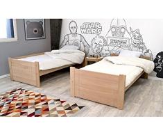 ABC MEUBLES - Letto a castello DUO in faggio - DUO90 - Vernice Naturale, 90x190