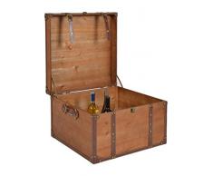 ts-ideen Bauletto Cassapanca stile Shabby vintage in legno color Ciliegio