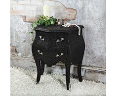 'richmania "LUSSO glitter Commode – Edle pompoese barocco di comò Glitter Look nero/argento