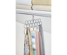 mDesign porta sciarpe salvaspazio - perfetto per tenere in ordine sciarpe e foulard nell'armadio ma anche come portacravatte - 17 vani