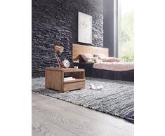 Wohnling wl1,520 acacia legno massello-Comodino con cassetto e ripiano, 40 x 40 x 30 cm
