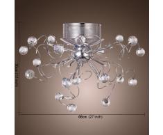 ALFRED® Plafoniere Lampadario di cristallo moderno con 9 luci, montaggio a filo soffitto per le lampade per Corridoio, ingresso, sala da pranzo, salotto, Lampadina inclusa