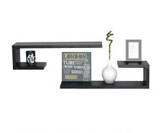 2 MENSOLE Design LEGNO MARRONE Wenge a Parete Muro Salotto Camera Letto CI MA