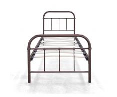Tuoni Dione Letto Singolo, Metallo Bronzato