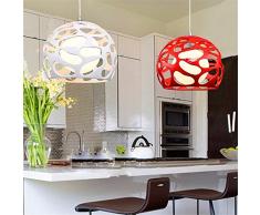 Xin Home Moderna personalità creative Ciondolo lampada occhiali di protezione per il ristorante per bambini Studio Camera matrimoniale Sala da Pranzo tavolo Bar lampadari, rosso 40cm con LED giallo