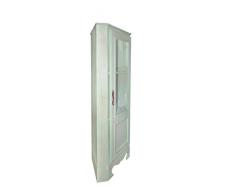 Vetrinetta mobile angolare ad angolo mobiletto con plexiglass 3 ripiani verde acqua shabby chic vintage (Cod. R20150828)