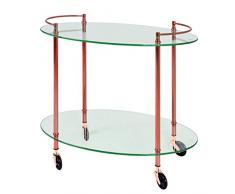 Haku Möbel 85168, Carrello portavivande, Trasparente (Transparent), 74 x 49 x 10 cm