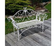 Htdeco - Fer forgé - Panca da giardino in ferro battuto