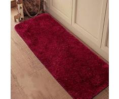 CHENGYANG Tappeto Shaggy pelo lungo resistente Uni passatoia antiscivolo tappeto tappeti da cucina Tappetino da bagno Vino Rosso 60cm x 150cm