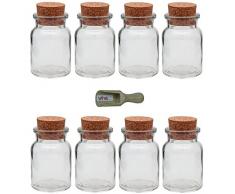Viva-Haushaltswaren - Portaspezie con tappo in sughero, Vetro, 150mL