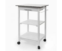Carrello da cucina in legno con Granito