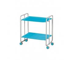 Arcucci carrello di servizio pieghevole due ripiani colore blu