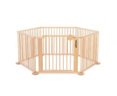 Strolch 1plus5 - Box bimbo configurabile, utilizzabile anche come recinto realizzato, cancelletto di sicurezza in faggio europeo