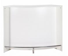 Simmob SNACK134BL Bar/bancone, pannello in compensato melaminato bianco, 55,3 x 134,5 x 104,8 cm
